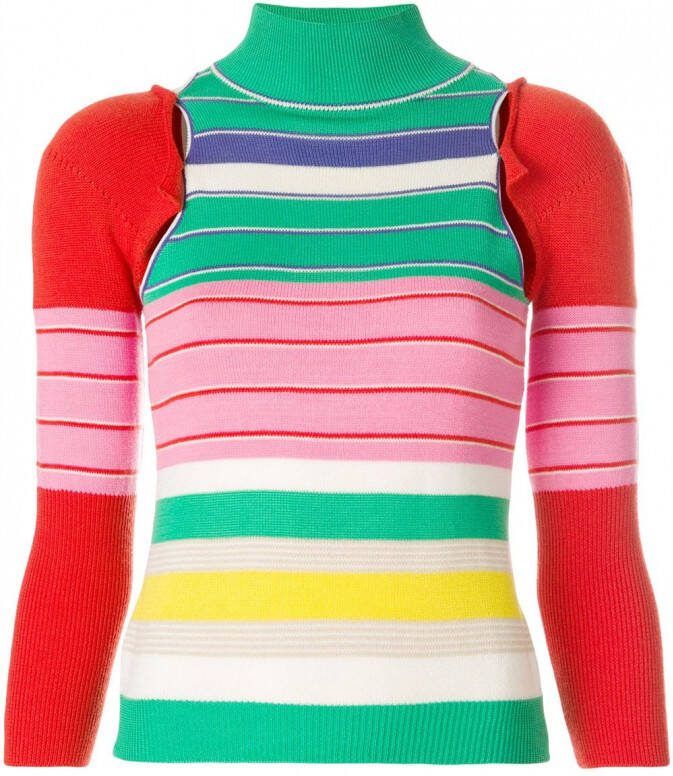 John Galliano Pre-Owned gebreide blouse met afneembare mouwen Veelkleurig - Foto 4