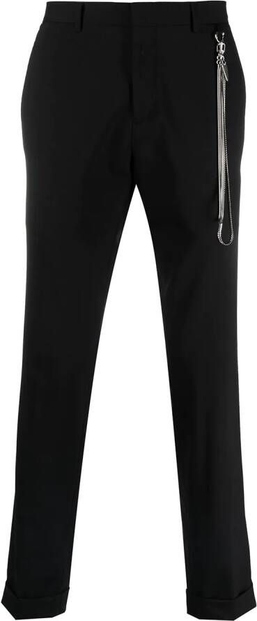 John Richmond Broek met kettingafwerking Zwart