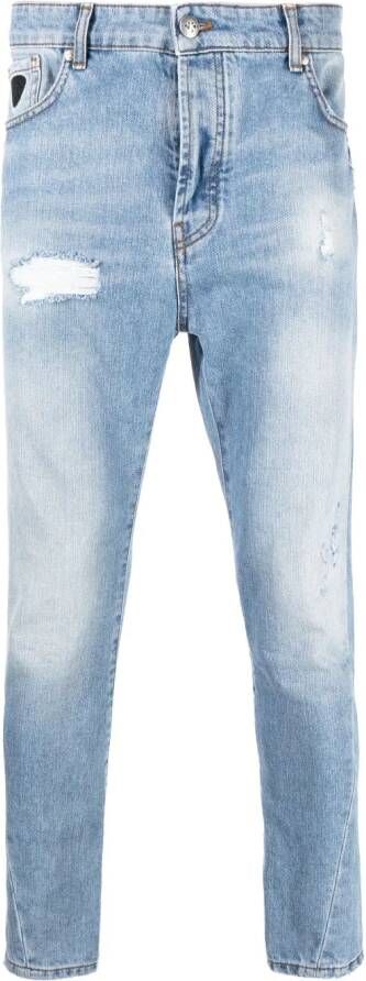 John Richmond Gerafelde jeans Blauw