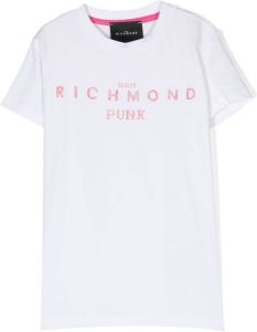 John Richmond Junior logo-print cotton T-shirt Wit