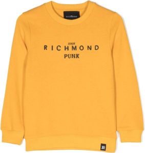 John Richmond Junior logo-print long-sleeve sweatshirt Geel