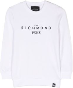 John Richmond Junior logo-print long-sleeve sweatshirt Wit