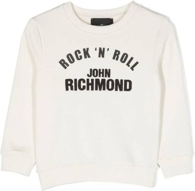John Richmond Junior Ociuk sweater met logoprint Wit