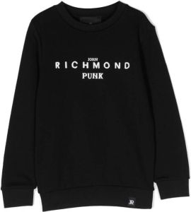 John Richmond Junior Punk logo-print sweatshirt Zwart