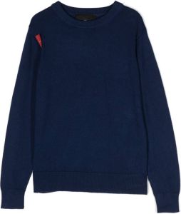 John Richmond Junior Sweater met logopatch Blauw