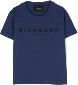 John Richmond Junior T-shirt met geborduurd logo Blauw