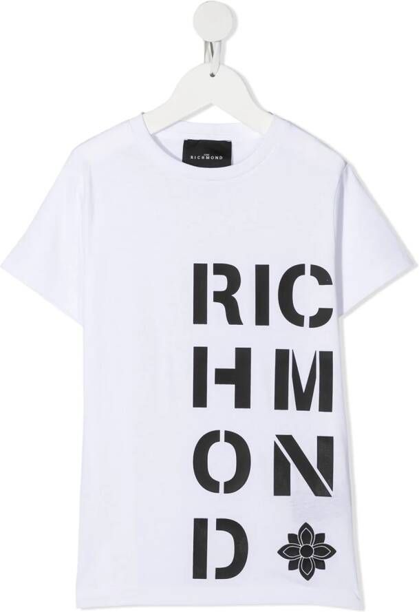 John Richmond Junior T-shirt met logoprint Wit