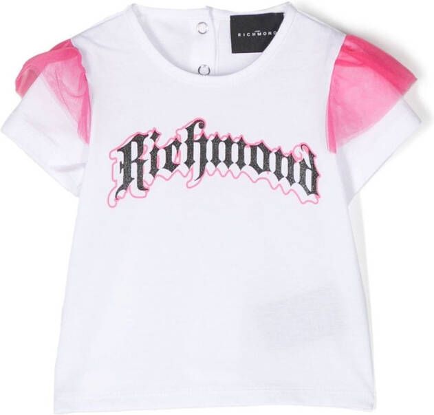 John Richmond Junior T-shirt met logoprint Wit