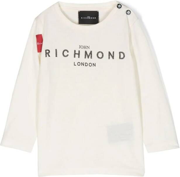John Richmond Junior T-shirt met logoprint Wit
