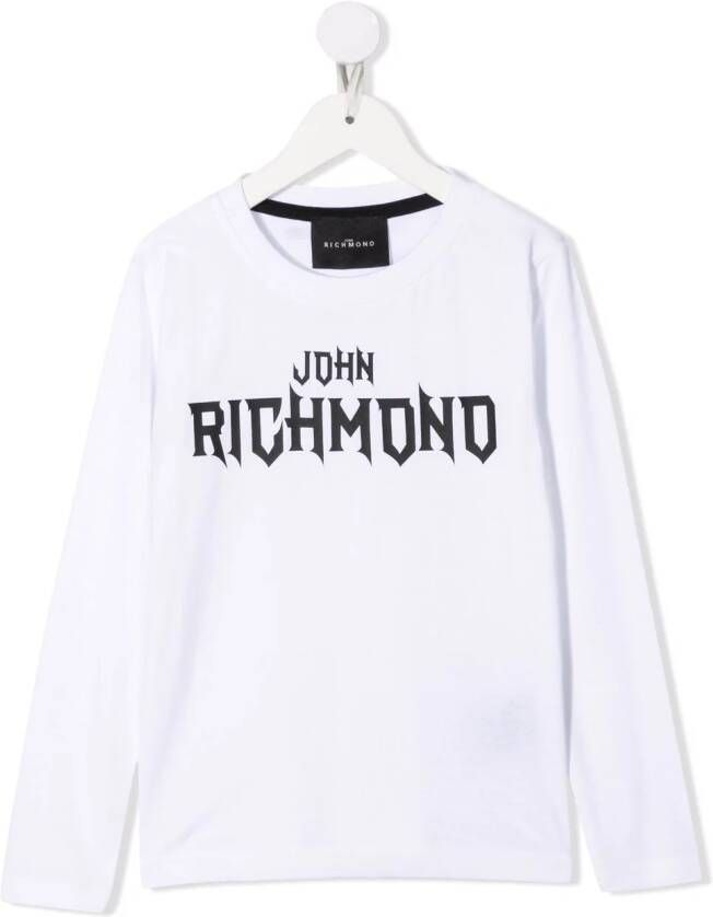 John Richmond Junior T-shirt met logoprint Wit