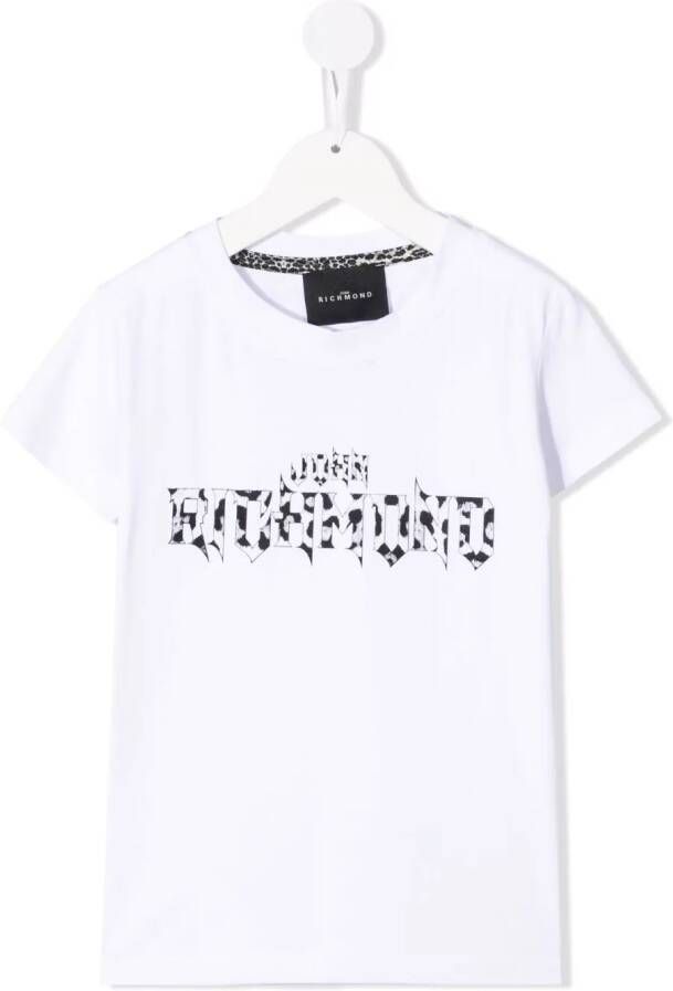 John Richmond Junior T-shirt met logoprint Wit