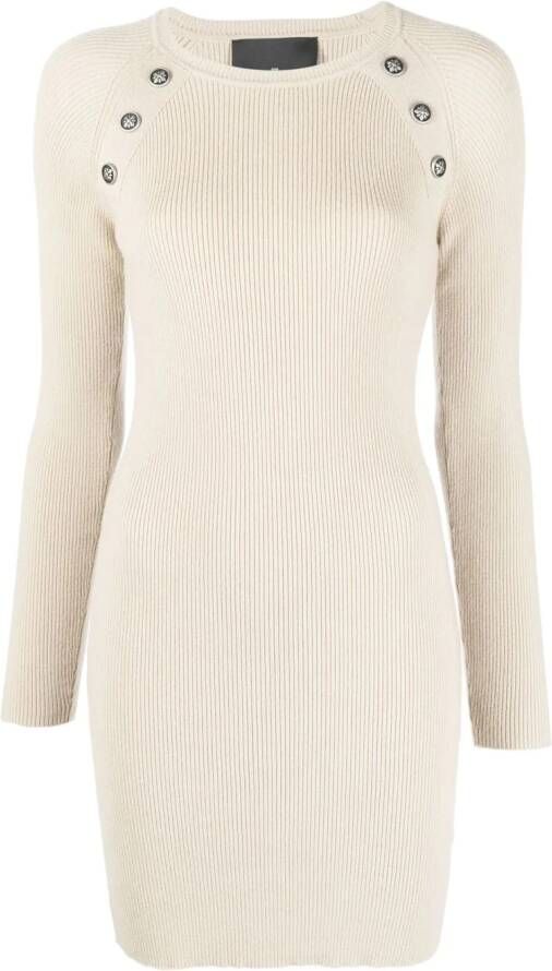 John Richmond Jurk verfraaid met knoop Beige