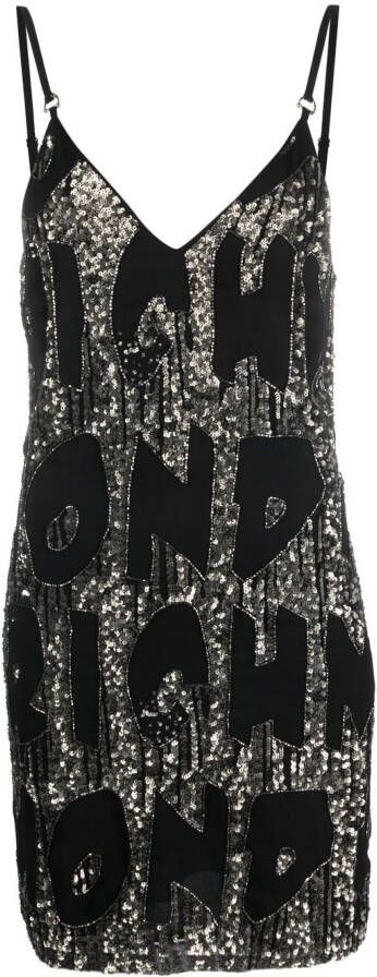 John Richmond Mini-jurk met pailletten Zwart