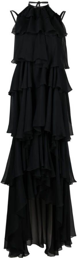 John Richmond Maxi-jurk met asymmetrische afwerking Zwart