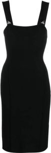 John Richmond Midi-jurk met vierkante hals Zwart