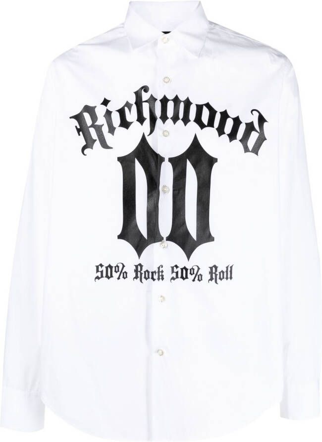 John Richmond Overhemd met print Wit