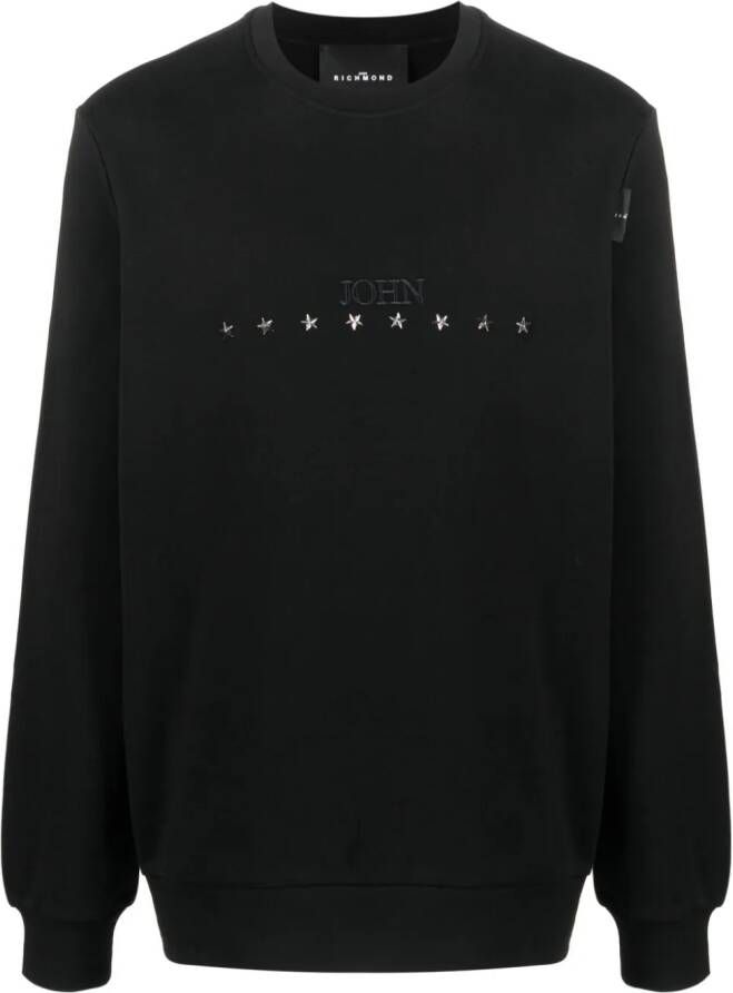 John Richmond Sweater met geborduurd logo Zwart