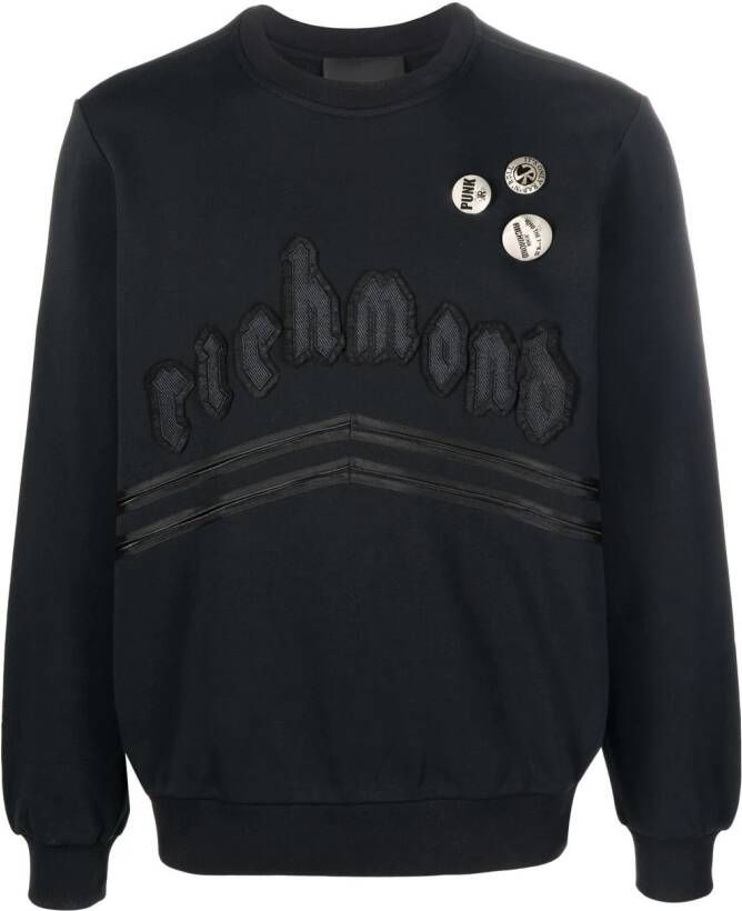 John Richmond Sweater met geborduurd logo Zwart