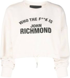 John Richmond Sweater met logoprint Beige