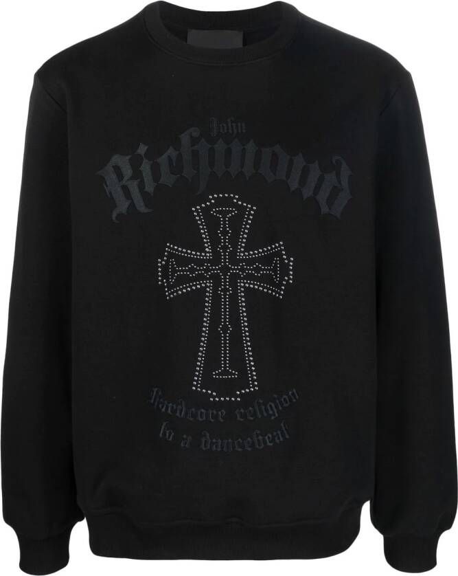 John Richmond Sweater met logoprint Zwart