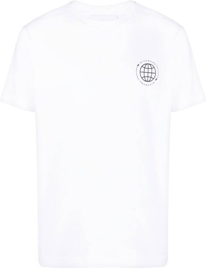 John Richmond T-shirt met logo Wit