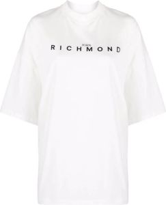 John Richmond T-shirt met logoprint Wit
