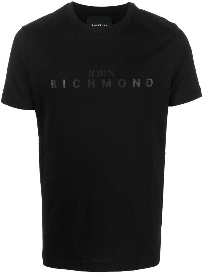John Richmond T-shirt met logoprint Zwart