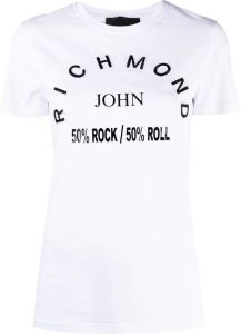 John Richmond T-shirt met tekst Wit