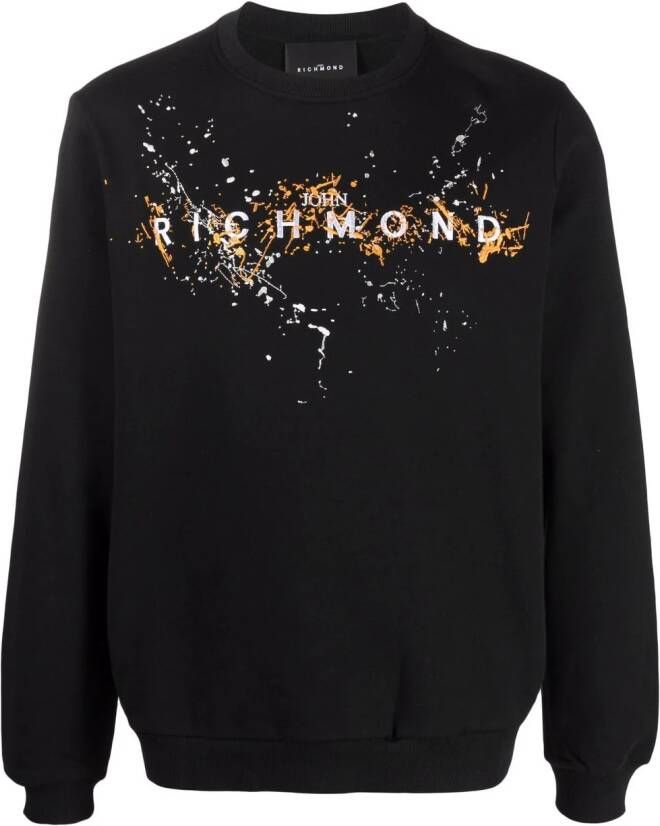 John Richmond Trui met geborduurd logo Zwart
