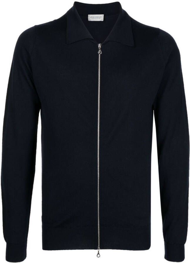 John Smedley Shirtjack van merinowol Zwart