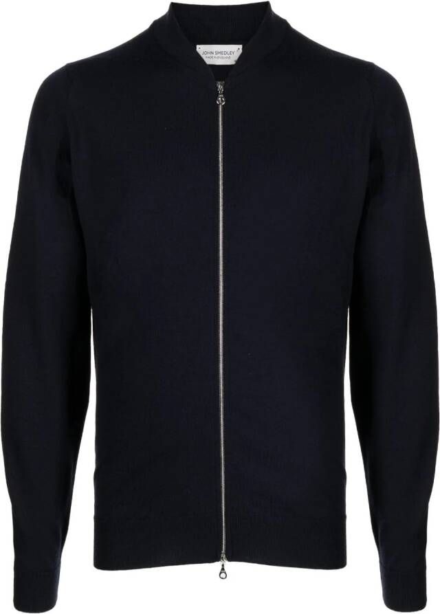 John Smedley Trui met rits Blauw
