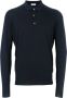 John Smedley Belper knitted polo shirt Blauw - Thumbnail 1