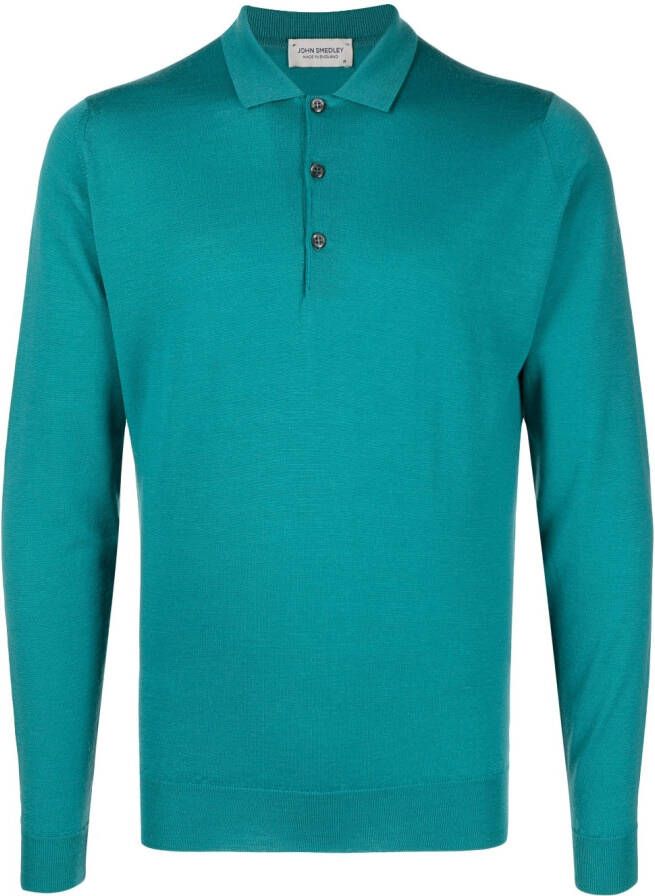John Smedley Wollen poloshirt Groen