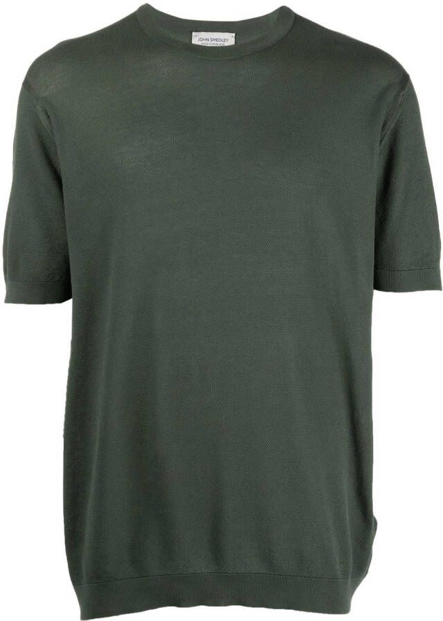 John Smedley Katoenen T-shirt Groen