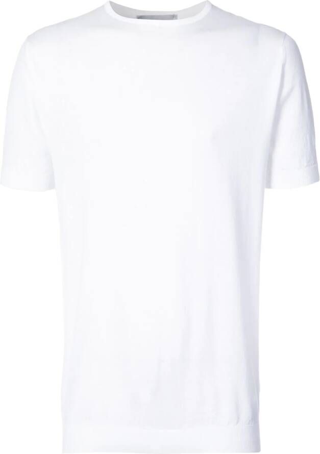 John Smedley crew neck T-shirt Wit
