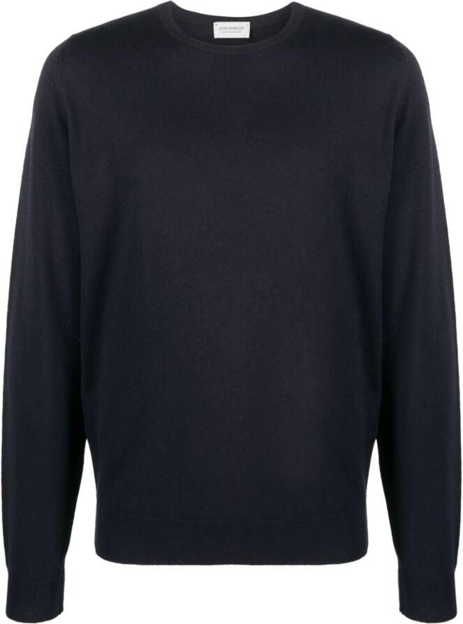 John Smedley Farhill trui van scheerwol Blauw