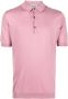 John Smedley Fijngebreid poloshirt Roze - Thumbnail 1