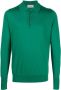 John Smedley Finchley poloshirt met lange mouwen Groen - Thumbnail 1