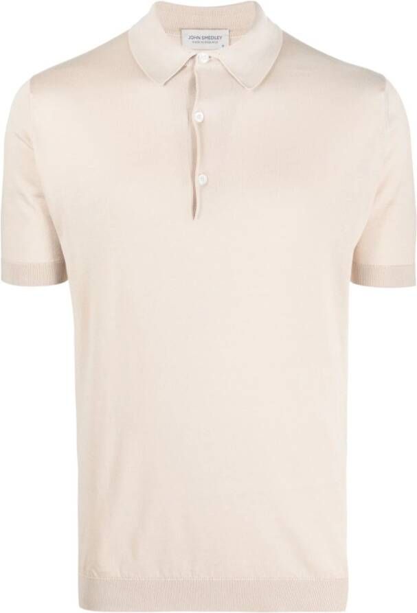John Smedley Katoenen poloshirt Beige