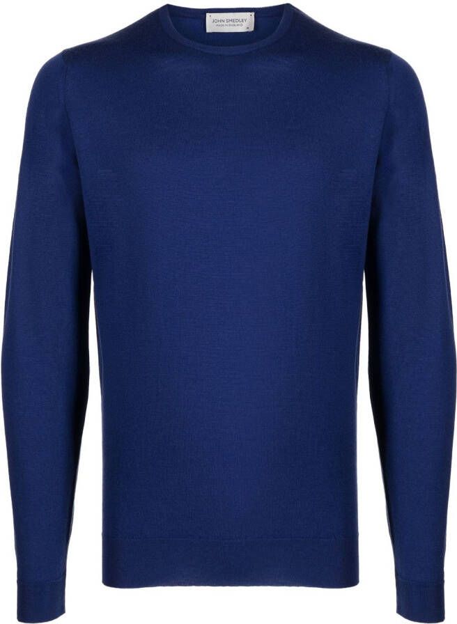 John Smedley Lundy sweater met ronde hals Blauw
