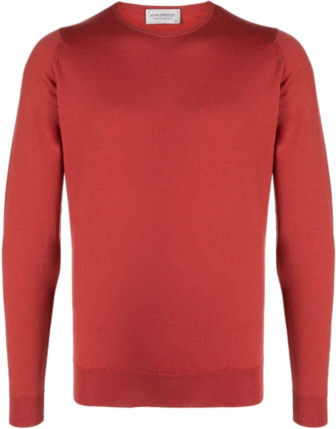 John Smedley Lundy sweater met ronde hals Rood