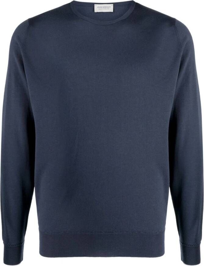 John Smedley Fijngebreide trui Blauw