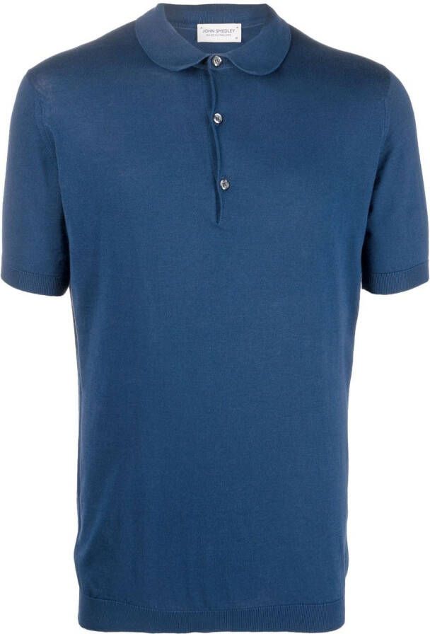 John Smedley Poloshirt met korte mouwen Blauw