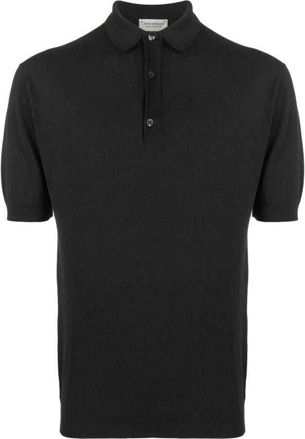 John Smedley Poloshirt met korte mouwen Zwart