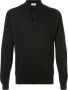 John Smedley Poloshirt met lange mouwen Zwart - Thumbnail 1