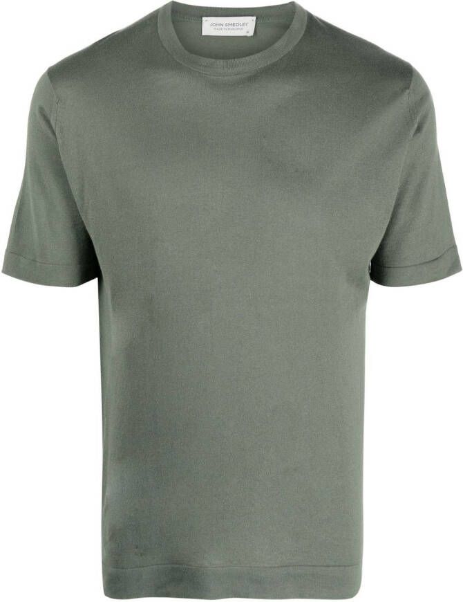 John Smedley Katoenen T-shirt Groen