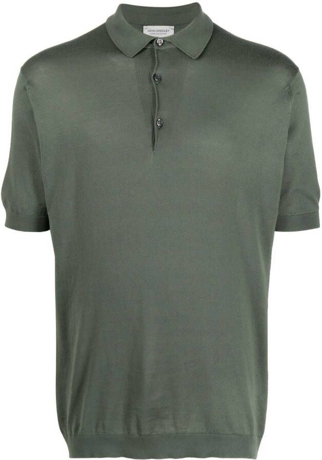 John Smedley Poloshirt met knopen Groen