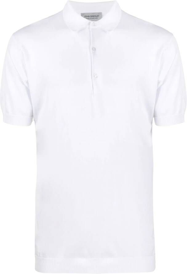 John Smedley Straight poloshirt Wit