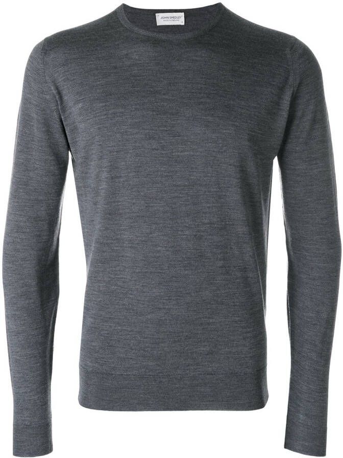 John Smedley trui met aansluitende halsopening Grijs