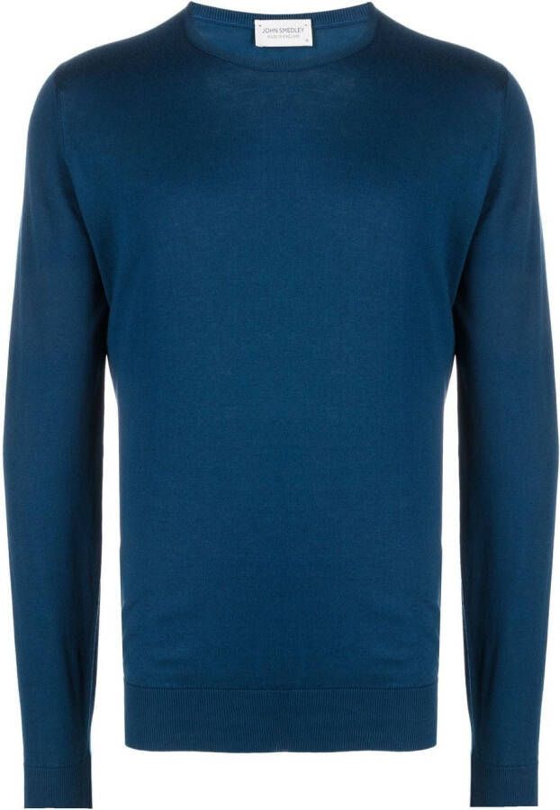 John Smedley Trui met ronde hals Blauw